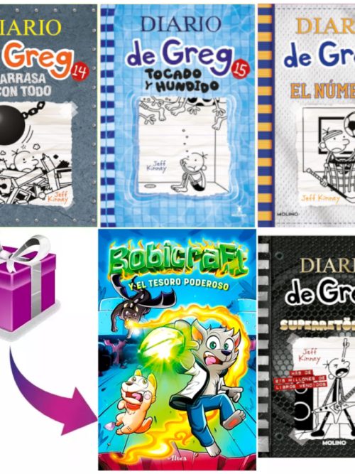 PAQUETE: El driario de greg 14, 15, 16 y 17 + Regalo (Bobicraft)