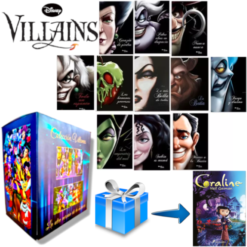 CAJA: Villanas Disney 11 libros + Coraline